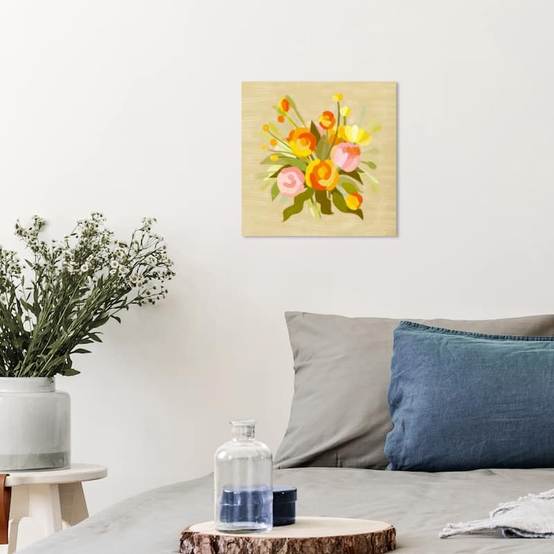 Wynwood Studio Prints Floral and Botanical Honey Flowers Yellow and Light Yellow Tropical Wall Art Canvas Print - 12 x 12