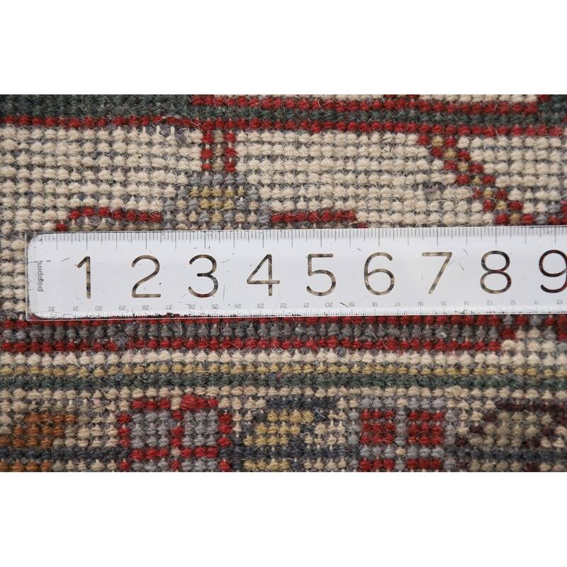 Heriz Serapi Indian Area Rug Handmade Grey Wool Carpet - 8'11" x 11'9"