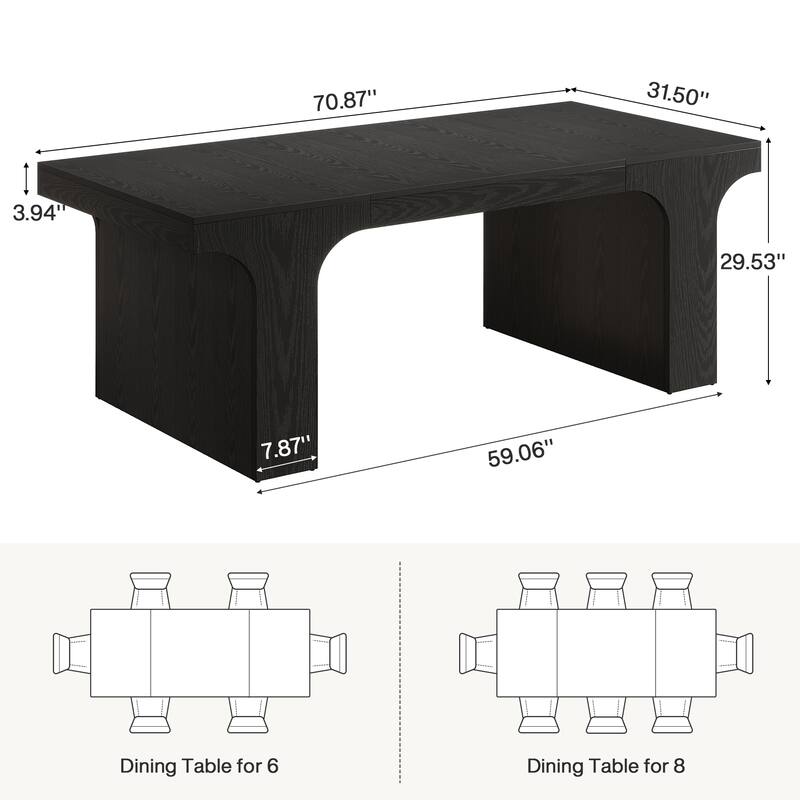 Farmhouse Rectangular Dining Table for 6-8 People