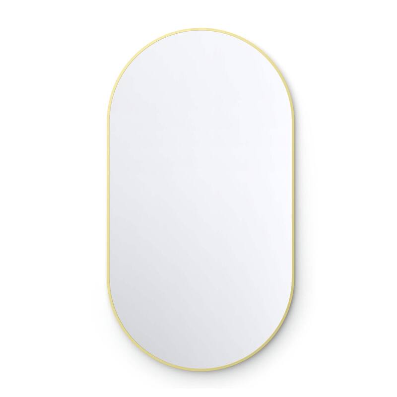 24 x 44 Inch Shatterproof Wall Mount Metal Frame Mirror - Brushed Gold