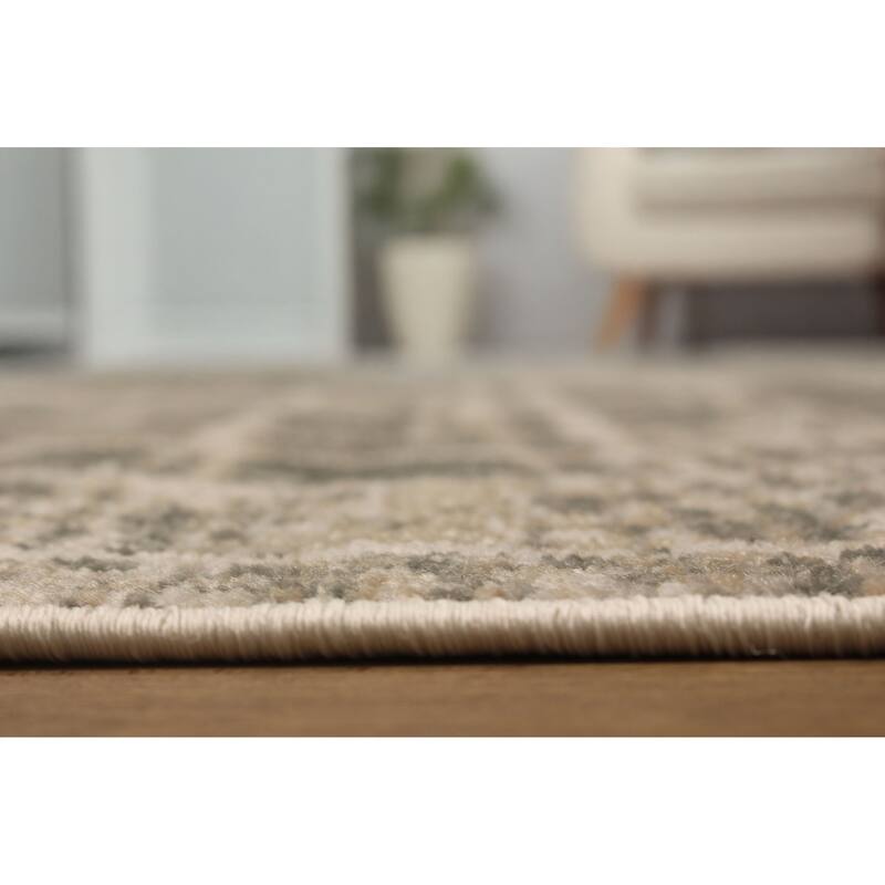 ECARPETGALLERY Machine Woven Lattice Grey Area Rug