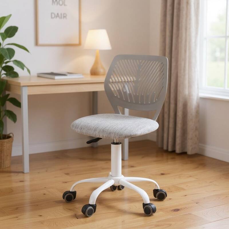 Gray and Black Adjustable Height Swivel Rolling Office Chair - Gray