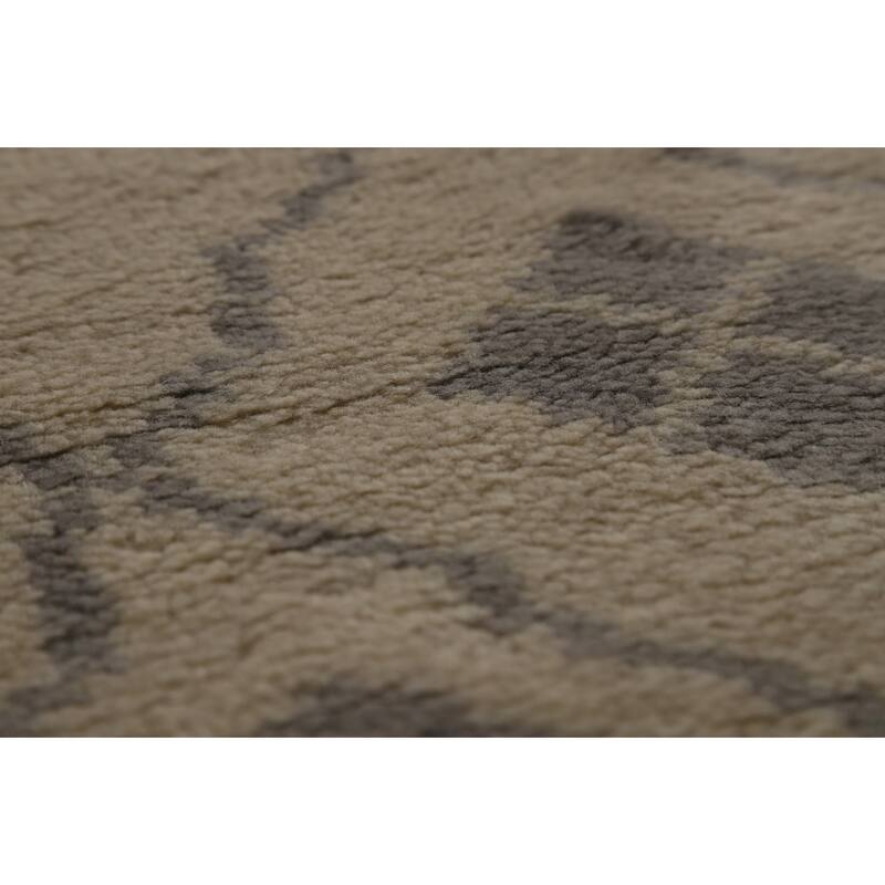 All-Over Trellis Moroccan Oriental Area Rug Hand-Knotted Wool Carpet - 5'0" x 8'1"