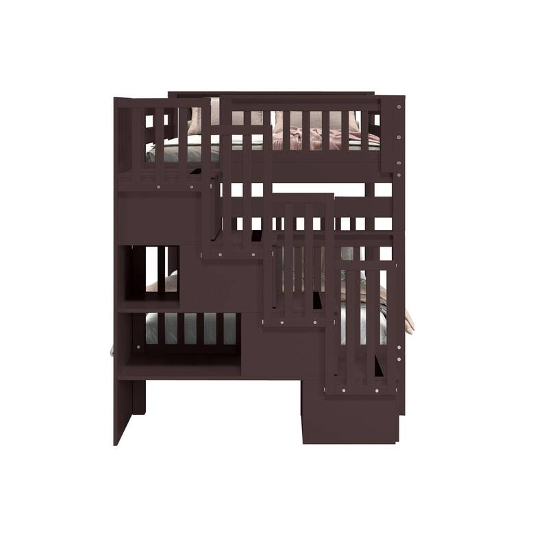 Taylor & Olive Trillium Full over Full Stairway Bunk Bed