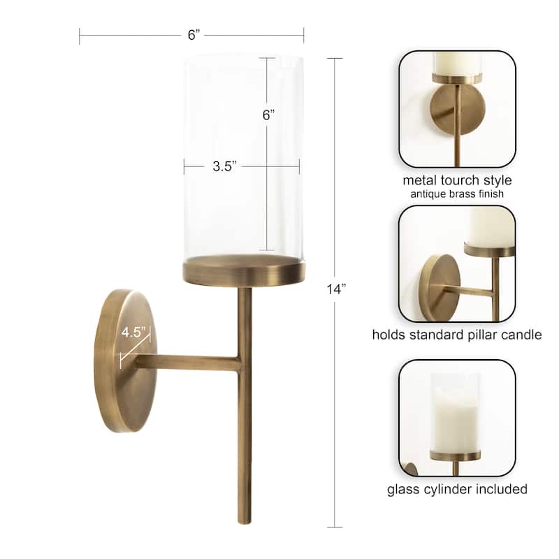 Kate and Laurel Blaise Metal Wall Sconce