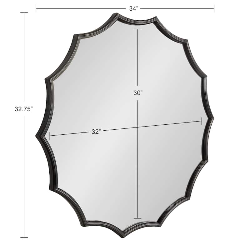 Kate and Laurel Lalina Scalloped Round Framed Accent Mirror