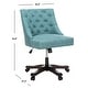 preview thumbnail 3 of 9, SAFAVIEH Soho Tufted Linen Swivel Adjustable Office Chair - 25.2" x 27.2" x 33.9"