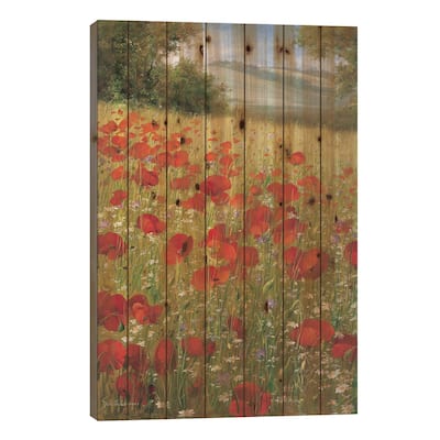 Sparkling Field II Print On Wood by Heinz Scholnhammer - Multi-Color