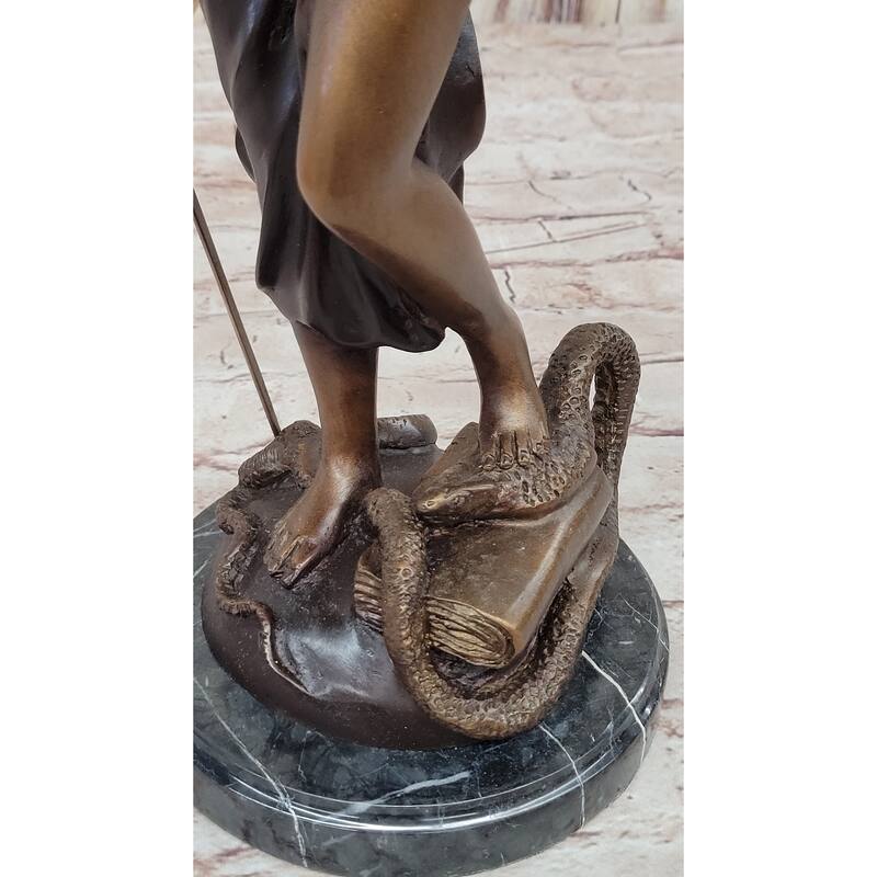 19 Inches Tall Blind Justice Signed Mayer Bronze Sculpture Handcrafted Lost Wax Method