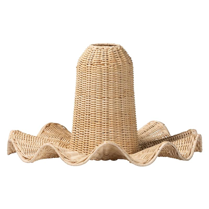 Lavada Bohemian Natural Scalloped Rattan Pendant Lampshade - Natural Rattan