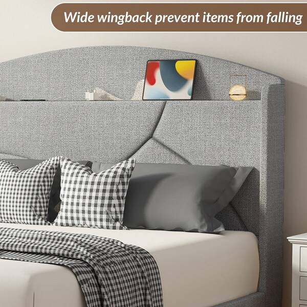 格安即決 Bed Upholstered BELLEZE Frame Light LED W/Headboard, テープ・マスキングテープ