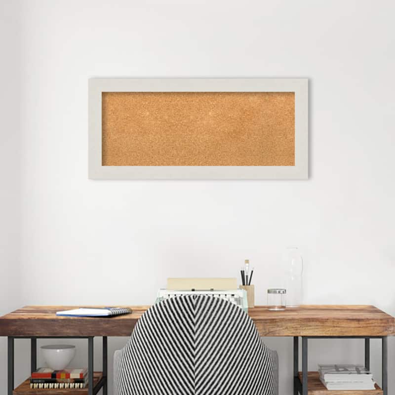 Rustic Plank Narrow Framed Natural Corkboard Bulletin Board