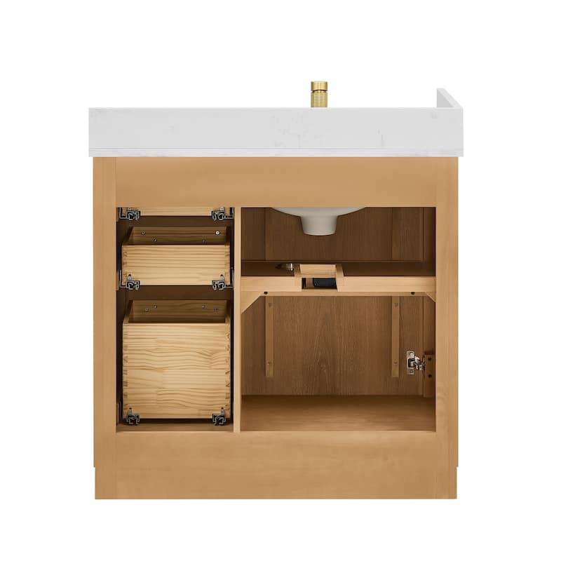 Jakarta Bath Vanity with Quartz Stone Top without Mirror