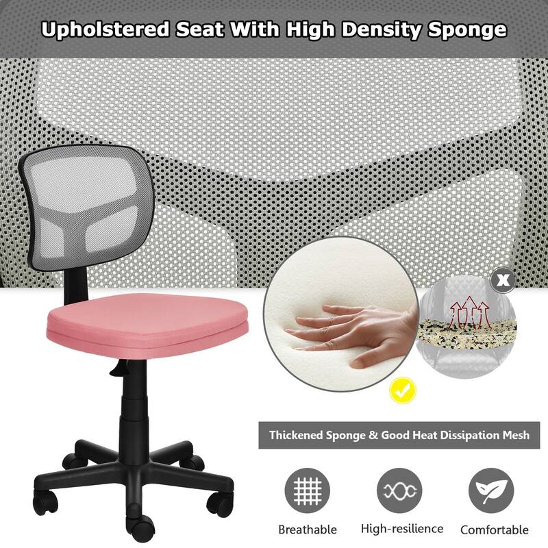 Costway Armless Office Chair Adjustable Swivel Computer Mesh Desk - See details