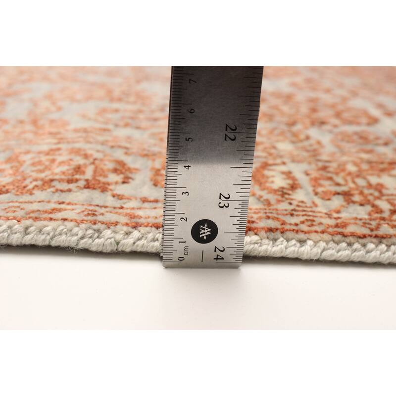 ECARPETGALLERY Hand-knotted Heritage Grey Silk, Wool Rug - 2' 7" x 14' 3"