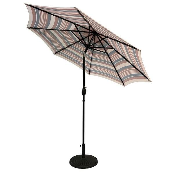 Shop Black Friday Deals On Sun Ray 9 Round Solar Lighted Umbrella Base Not Included Overstock 28736324