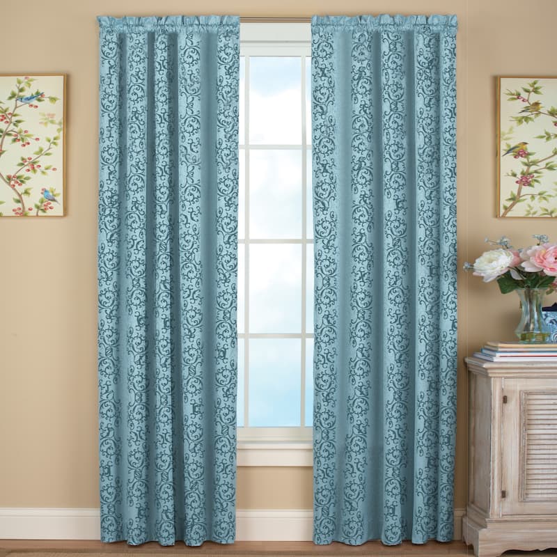 Scroll Insulated Sheen Curtain Panel