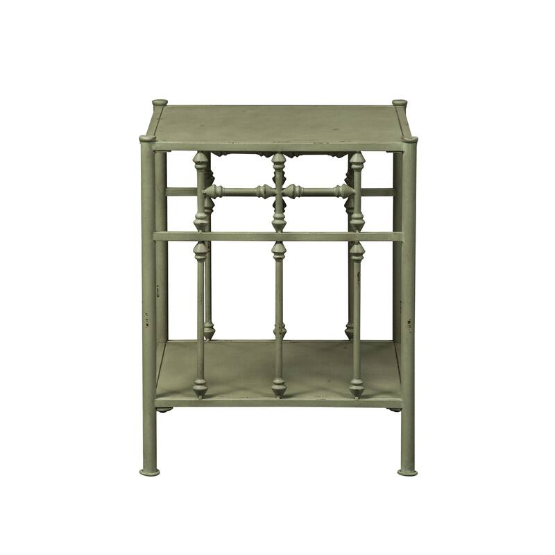 Vintage Series Distressed Metal Open Nightstand - Black