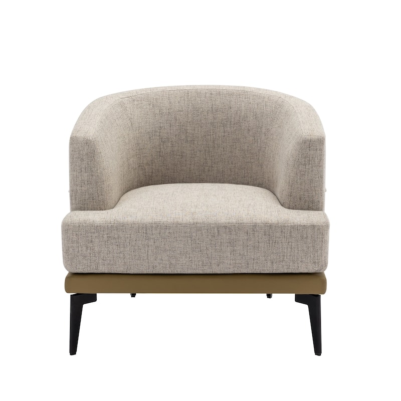 Modern Two-tone Barrel Fabric Upholstered Armchair for Living Room