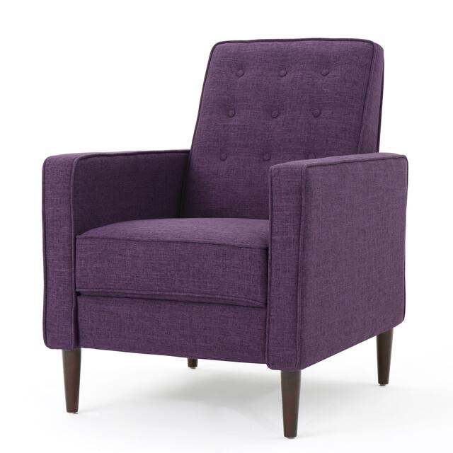 Mervynn Mid-Century Modern Button Tufted Fabric Recliner by Christopher Knight Home