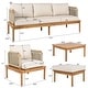 preview thumbnail 3 of 4, Outdoor 4-Piece Acacia Wood and Rope Patio Sofa Set