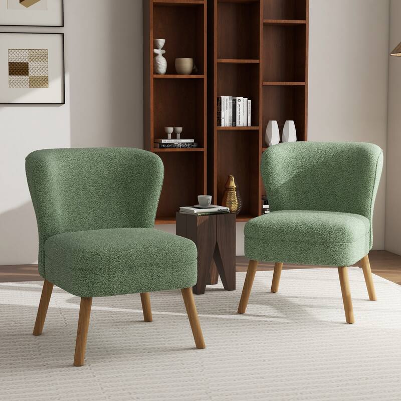 2SET Mid Century Linen Accent Chair