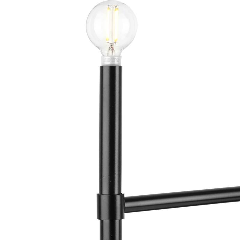 Arya Collection Eight-Light Matte Black Luxe Linear Chandelier - 40 in x 13 in x 10.75 in