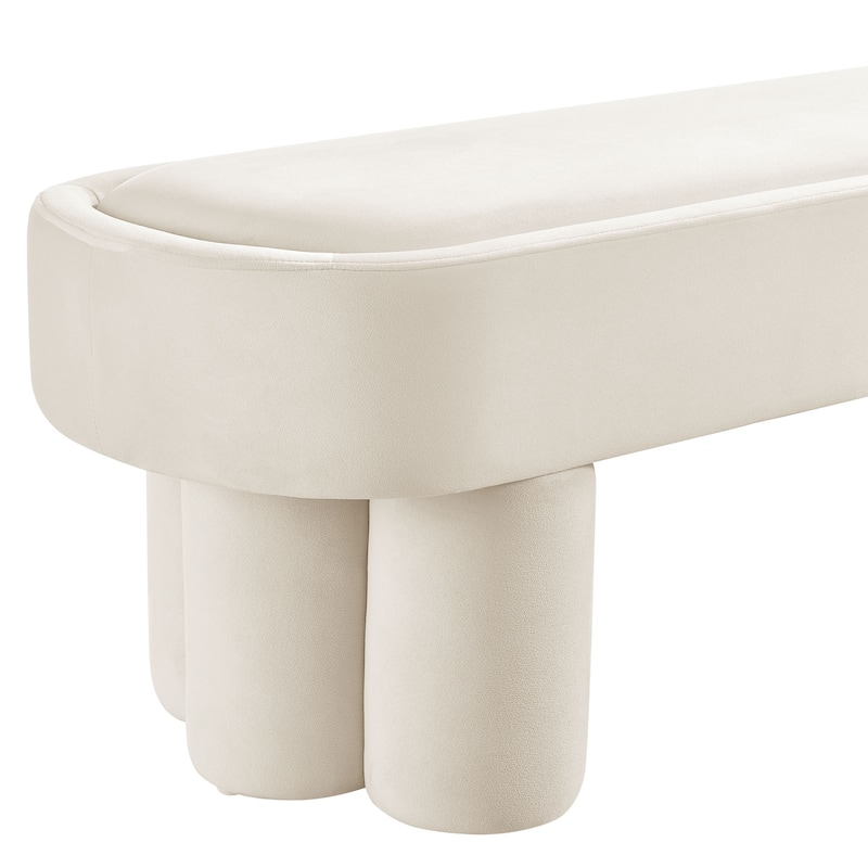 Mossi Oval Performance Velvet Accent Bench
