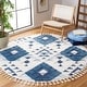 preview thumbnail 50 of 50, SAFAVIEH Moroccan Tassel Shag Kobi 2-inch Thick Rug 6' Round - Blue/Ivory