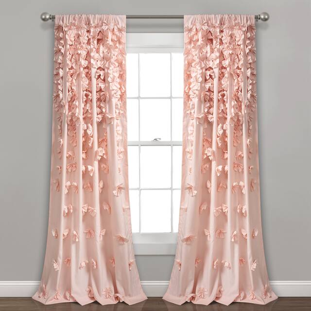 Silver Orchid Turpin Single Window Curtain Panel - 54"W x 108"L - Blush