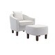 preview thumbnail 25 of 24, Arms Chair with Ottoman Mid Century Barrel Chair for Living Room Beige