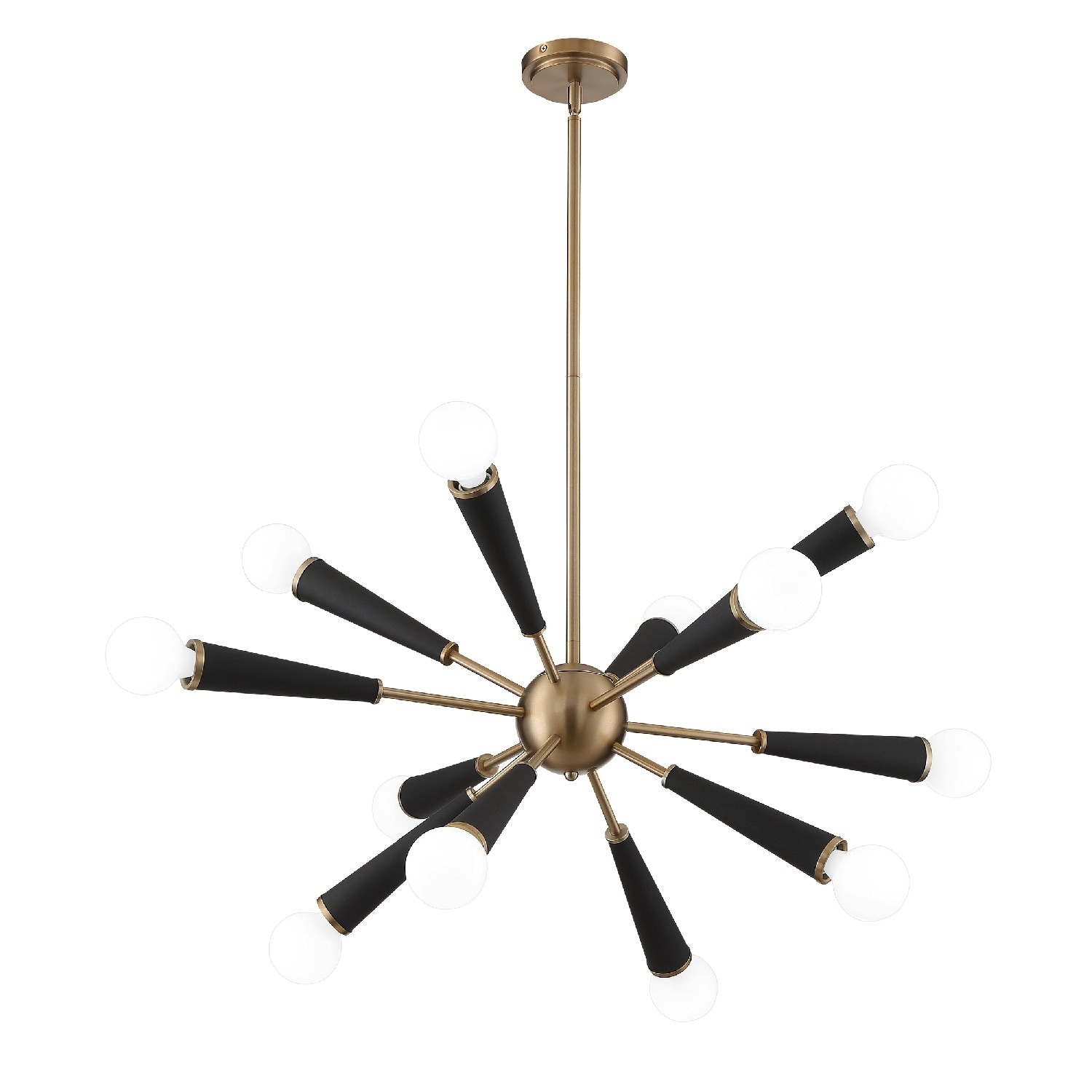 Zodiac 12 Light Aged Brass Chandelier - 34'' W x 22'' H