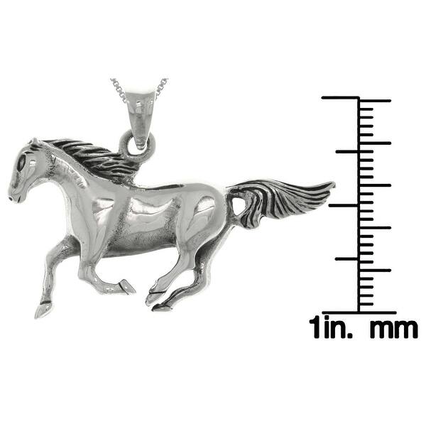 Details about / Polished Rhodium Plated 925 Sterling Silver Horse Head with Wild Mane Slide