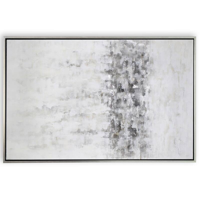 "Winter Storm" Hand Painted Monochromatic Abstract on Canvas - 74" x 2" x 40"