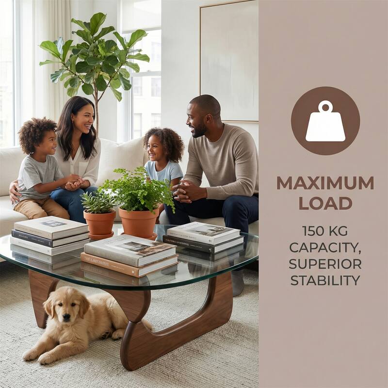 Modern Minimalist Creative Round Side Table - Dual Indoor/Outdoor Use Glass Top with Walnut Legs