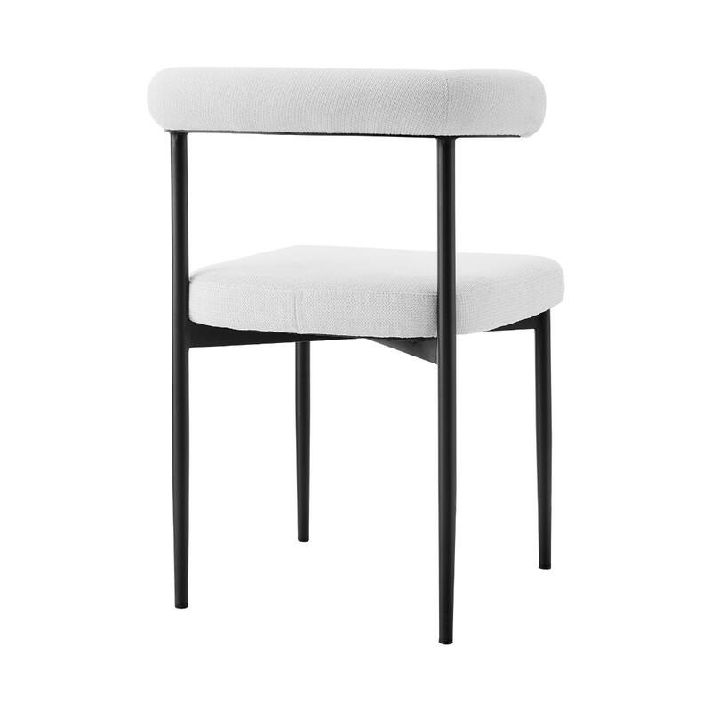 Set of 2 Upholstered Open Back Dining Chairs with Metal Legs - 20.50” x 23.50” x 30.50”