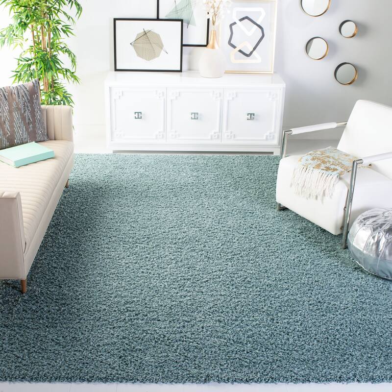 SAFAVIEH Athens Shag Ilaha 1.5-inch Thick Rug - 6' x 9' - Seafoam