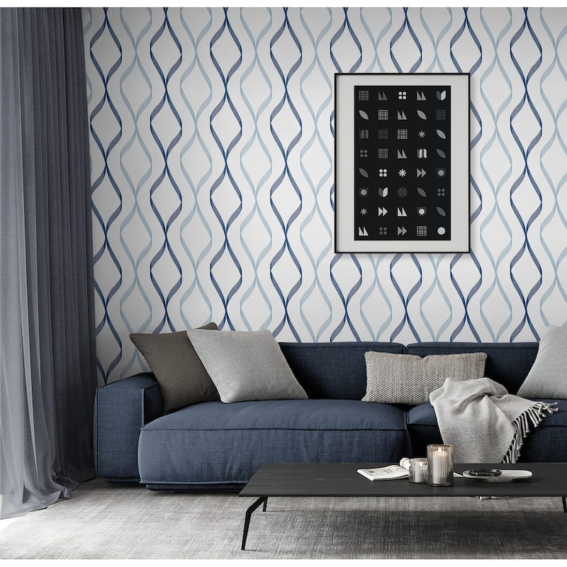 NextWall Ogee Ribbon Peel and Stick Wallpaper