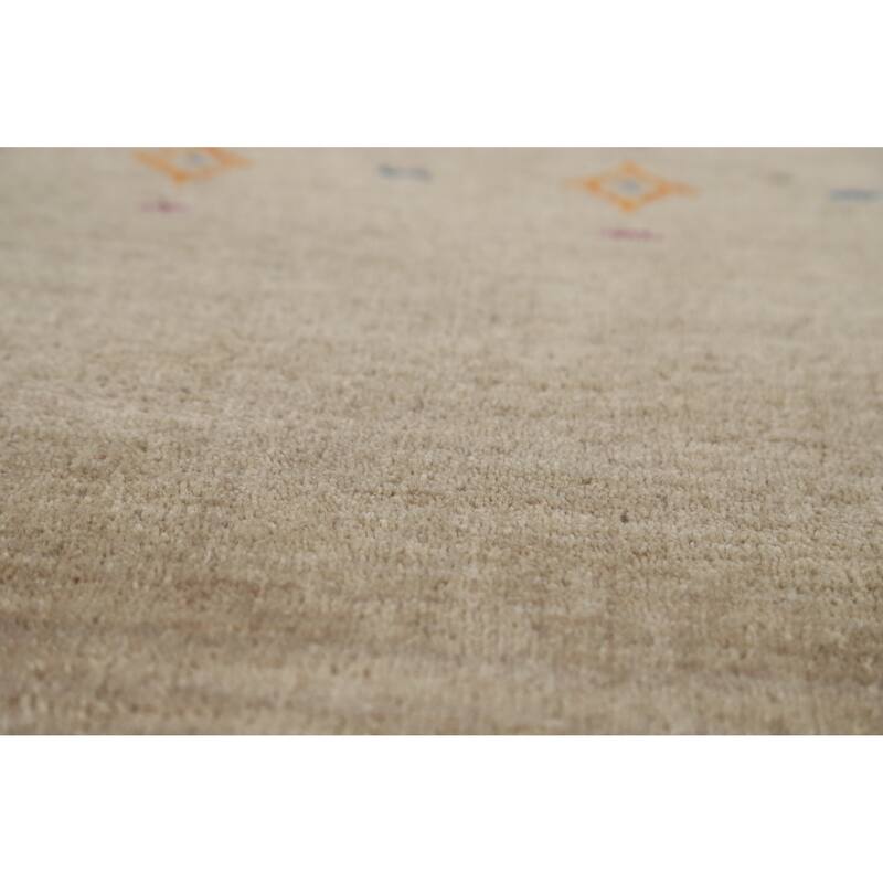 Hand Knotted Oriental 100% Wool Carpet Tribal Animal Pictorial Brown Gabbeh Area Rug - 4' 11'' X 3' 0''