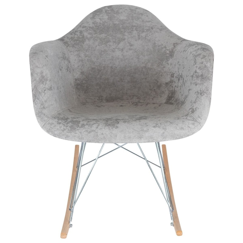 Wilson Contemporary Modern Velvet Rocker Chair - Nursery Rocking Accent Chair for Home Living Room Bedroom Patio