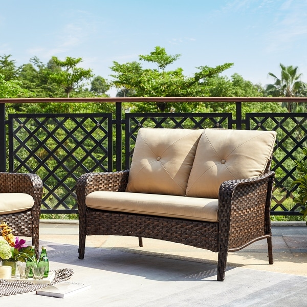Two seater wicker sofa store