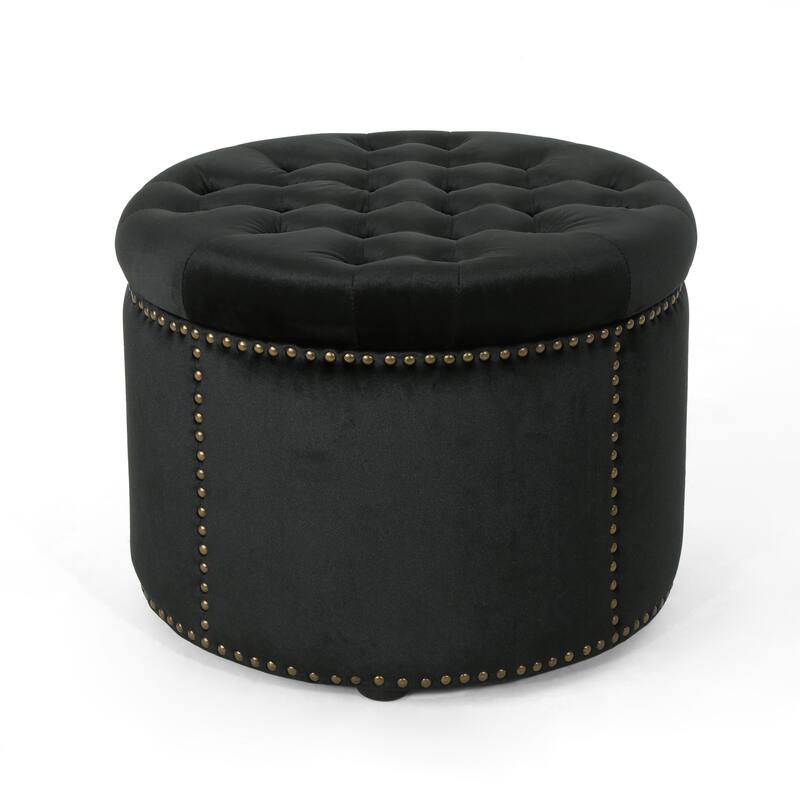 Zahra Velvet Tufted Ottoman by Christopher Knight Home