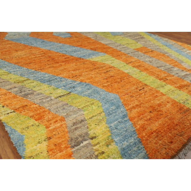 Moroccan Oriental Area Rug Handmade Tribal Geometric Wool Carpet - 6'9" x 9'9" - 6'9" x 9'9" - Multi-Color