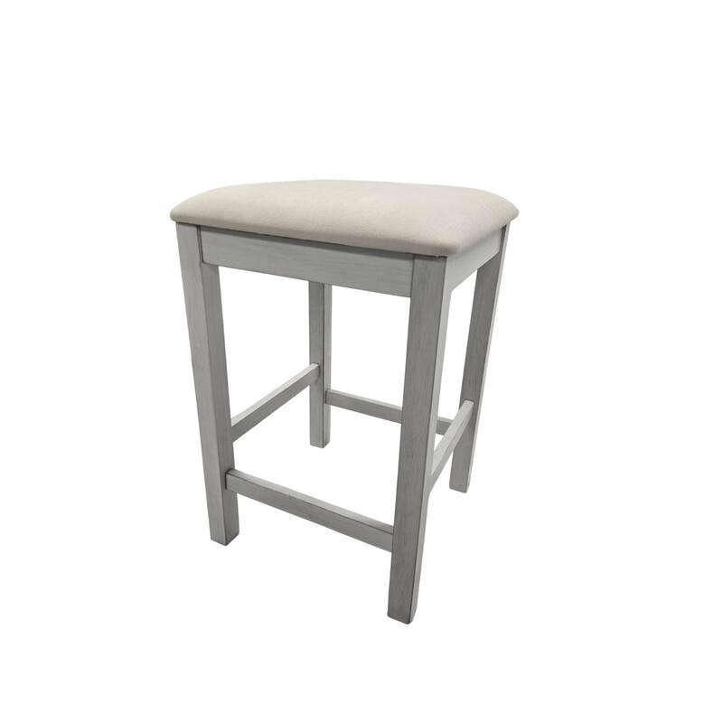 Backless Upholstered Counter Stools - 24.25" - Antique White - Set of 2