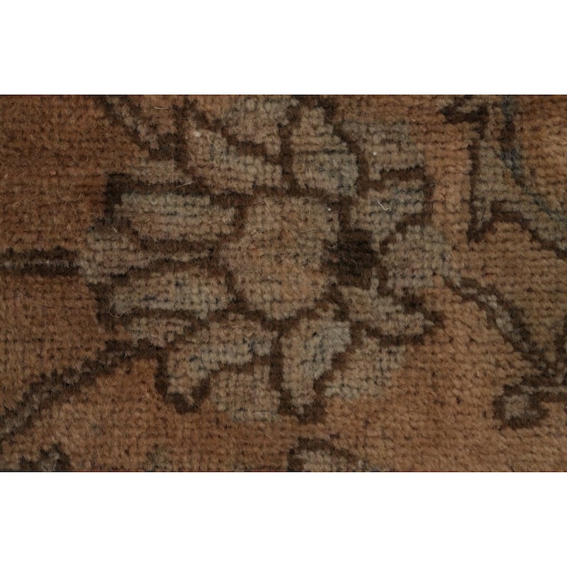 Hand Knotted Oriental 100% Wool Carpet Traditional Floral Peach Tabriz Area Rug - 10' 8'' X 9' 1''