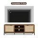 preview thumbnail 6 of 7, Anmytek Farmhouse 58" Wood TV Stand Fits TV's up to 65" Rustic Oak TV Console Media Table with 2 Rattan Doors