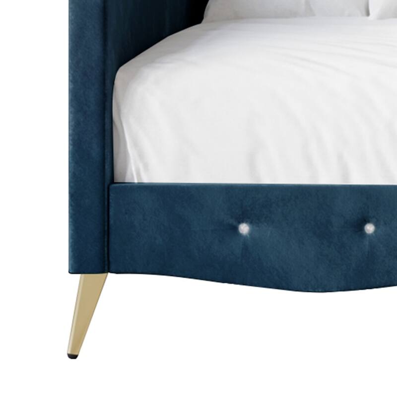 CraftPorch Velvet Crystal Button Tufted Twin Daybed
