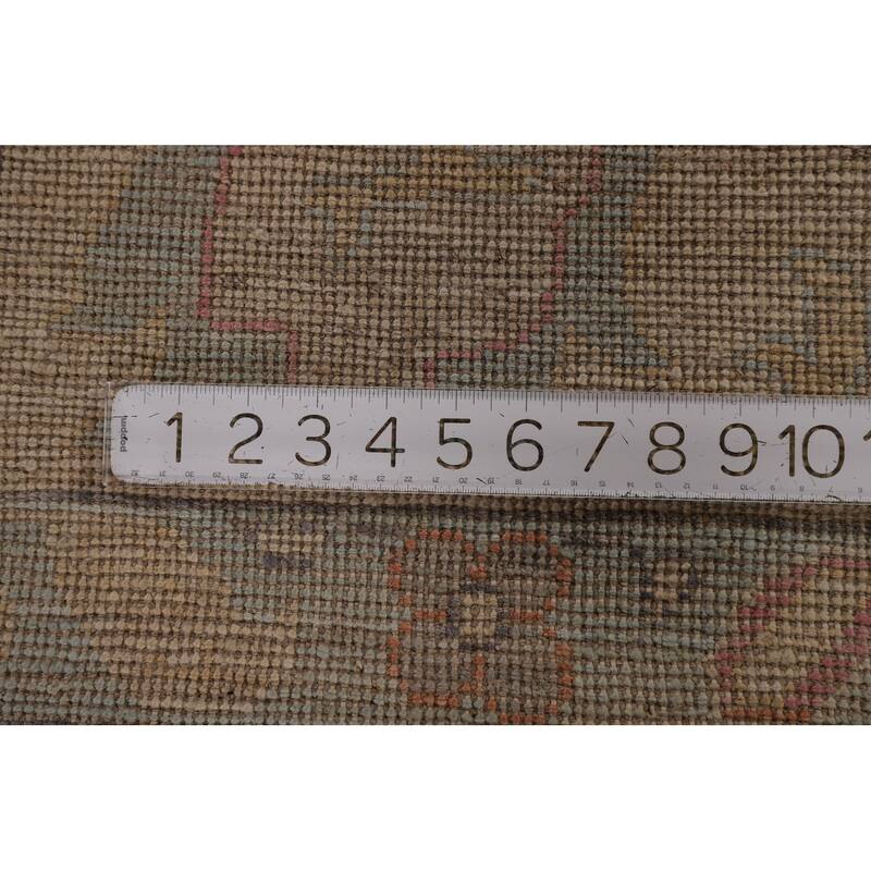 Vegetable Dye Oushak Area Rug Handmade Turkish Wool Carpet - 9'3" x 11'11"