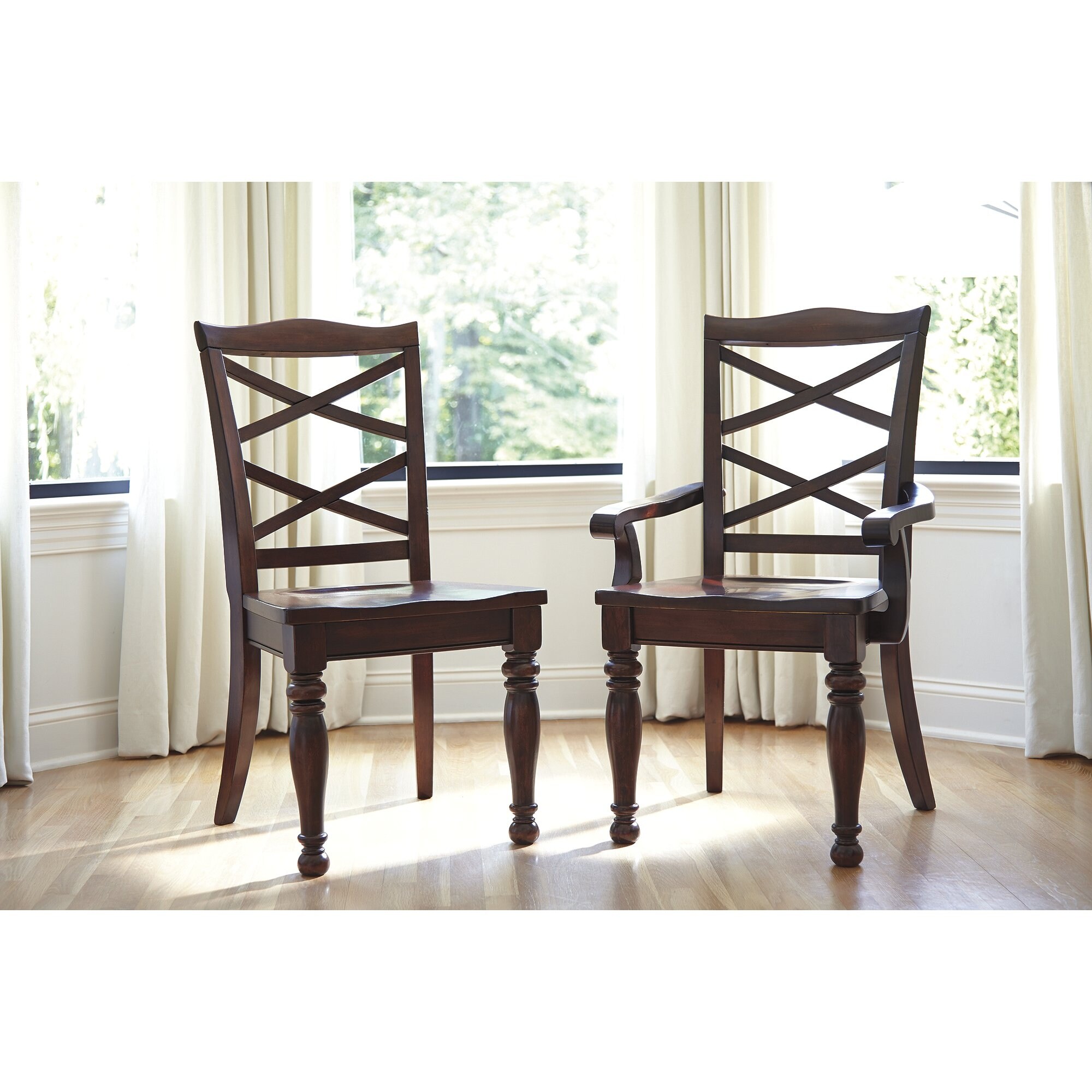 Shop Porter Casual Dining Room Arm Chair Set Of 2 Rustic Brown