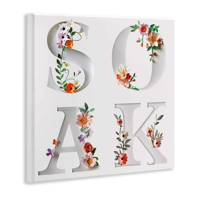 Stupell Floral Bathroom Soak Letters Wall Plaque Art Design By Susan Arnot